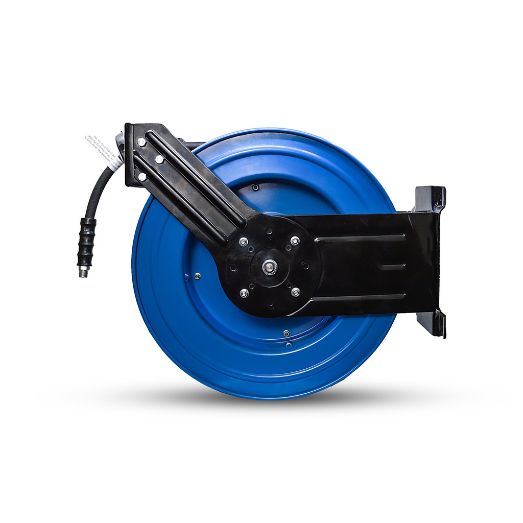 Blushield Rubber Pressure Washer Reel dual arm 10mm x 30mtr outlet 3/8" M-BSP & reel inlet 3/8" M-BSP