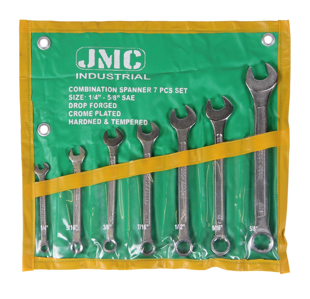 Combination wrench set sae 7 pieces