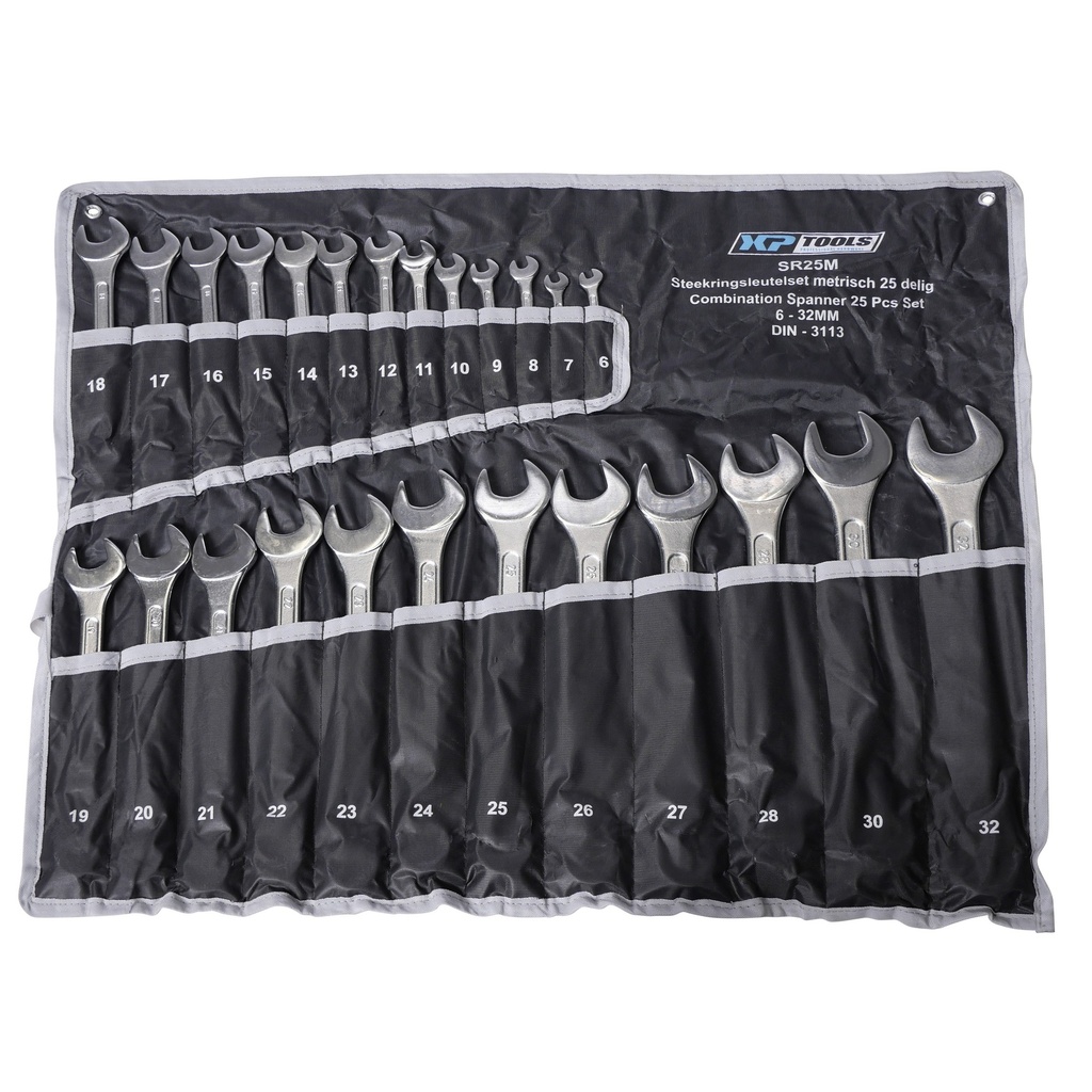 Combination wrench set metric 25 pieces