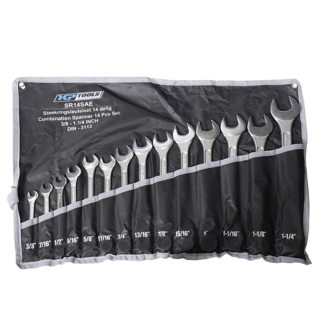 Combination wrench set inch sizes 14 pieces
