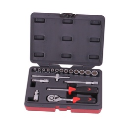 [218007] Socket wrench set 1/4" 19 pieces professional