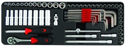 [910001] Socket wrench set 1/4" 62 pieces professional