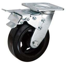 [WH200RSDB] Swivel castor with double brake 200 x 50mm rubber