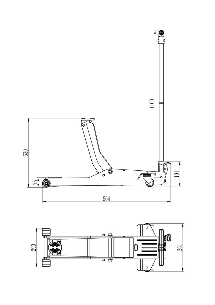 Wagenheber 2 Tonne Niedrig Modell | Valkenpower