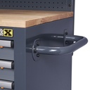 Tool trolley with back wall solid wood worktop