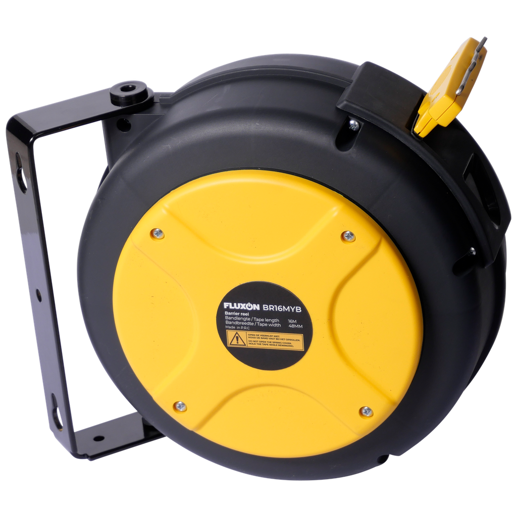 Retractable safety barrier reel 16m yellow/black