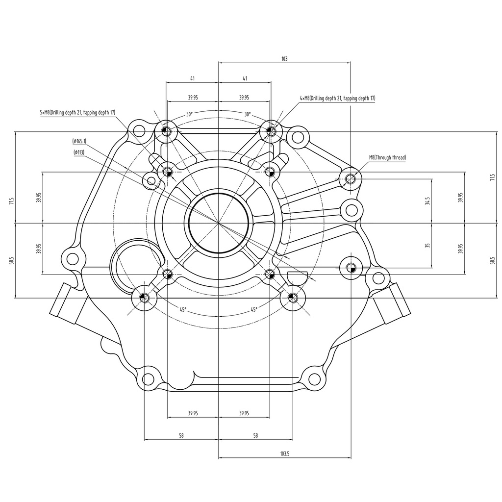 Gasoline engine E-start 9pk shaft size 25mm