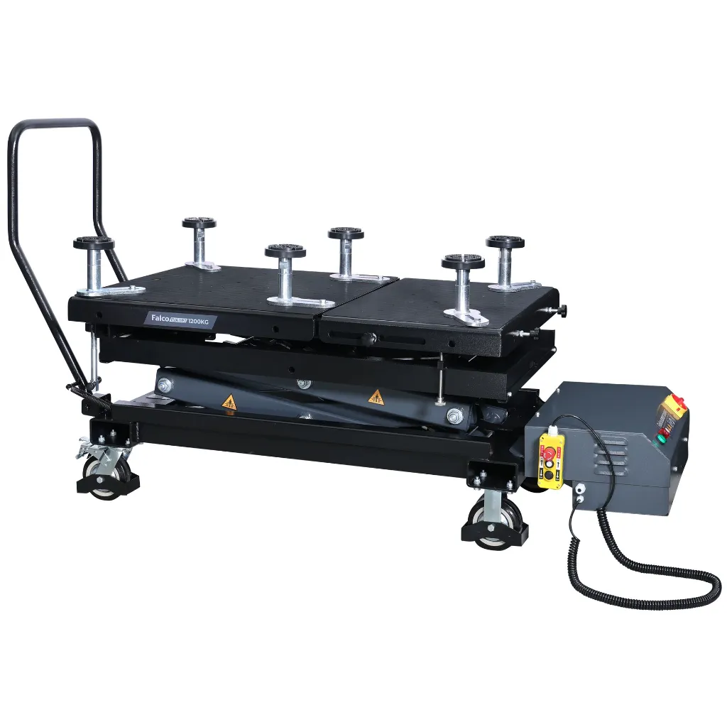 Falco Sollevatori-LT1200EA-Mobile scissor lift table for EVA car battery engine and transmission exchange 230V 1200kg-1.webp