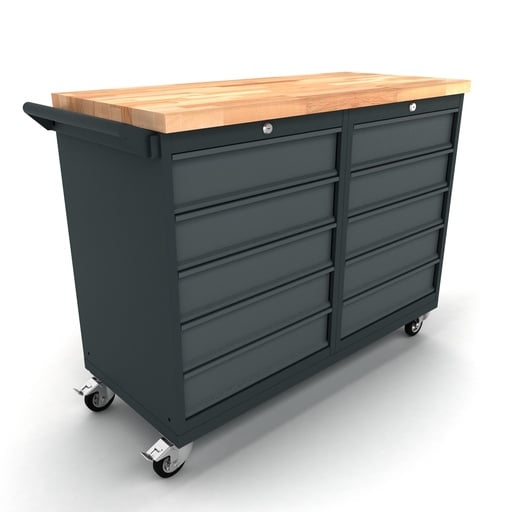 [WBG124M04] Verrijdbare werkbank 2x 5 laden kast EXPERT