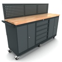 Workbench mobile 2x 2 doors 5 drawers cabinet incl. back panel EXPERT