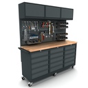 Workbench mobile 3x 5 drawers cabinet incl. back panel and top cabinet EXPERT
