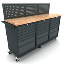 Workbench mobile 3x 7 drawers cabinet incl. back panel EXPERT