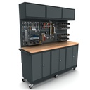 Workbench mobile 3x 2 doors cabinet incl. back panel and top cabinet EXPERT