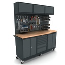Workbench mobile 2x 2 doors 7 drawers cabinet incl. back panel and top cabinet EXPERT