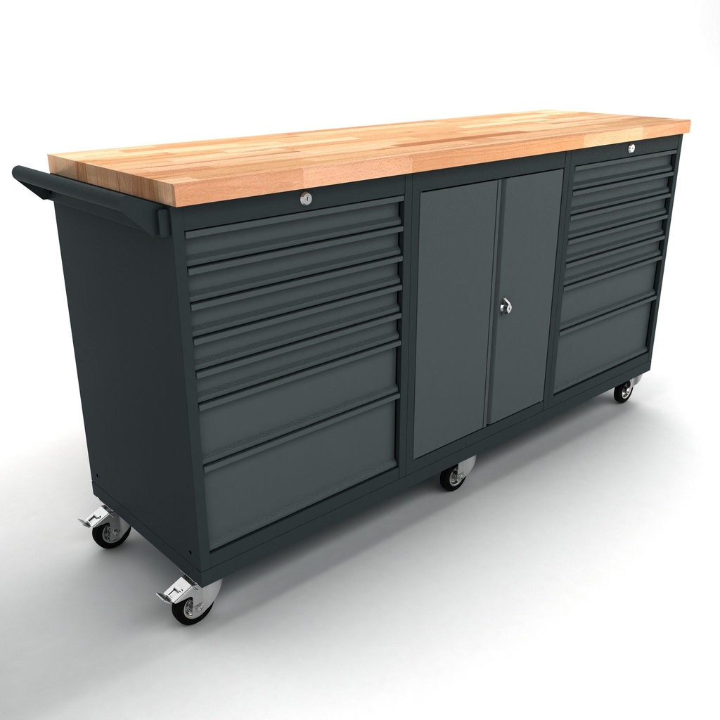 Werkbank mobil 2 Türen 2x7 Schubladenschrank EXPERT