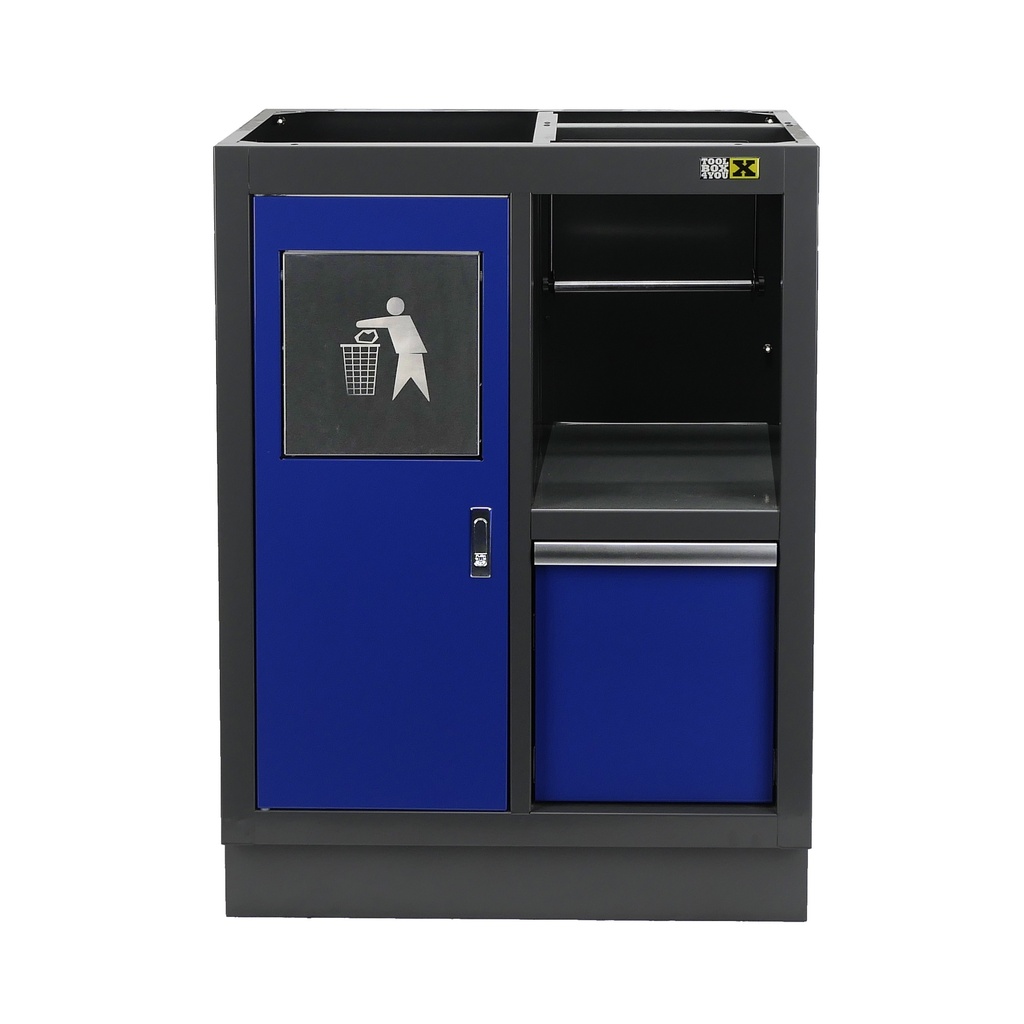 Bottom cabinet waste bin and paper holder BLUE