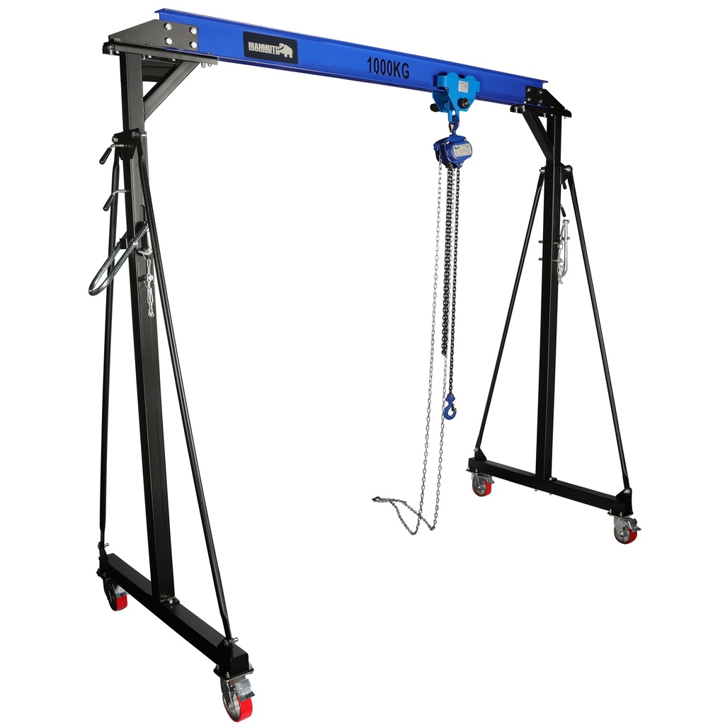Mammuth portique de levage mobile 1 tonne set – palan manuel à chaîne