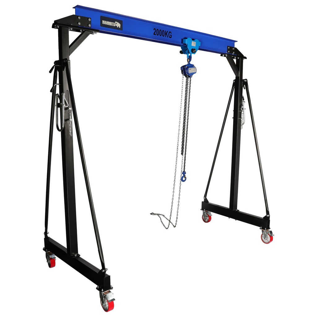 Mammuth fahrbarer Portalkran 2 Tonnen Set – Handkettenzug