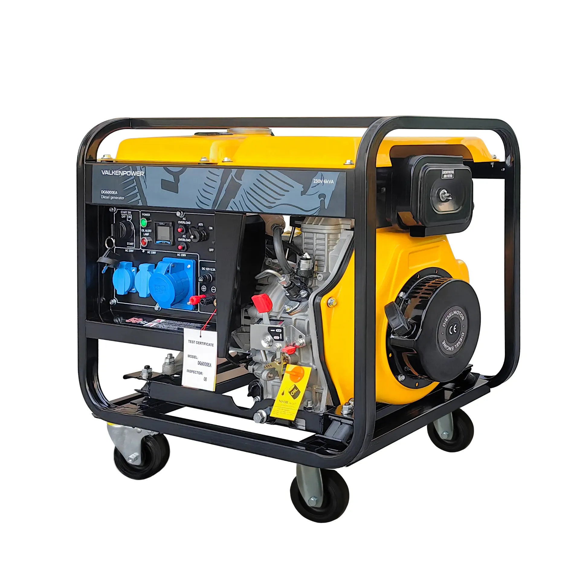 [DG6000EA] Diesel generator set open type 230V 6kVA with ATS