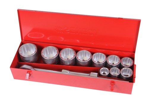 [210101] Socket wrench set 1" 12pt 15 pieces professional