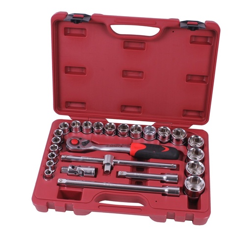 [218001] Socket wrench set 1/2" 25 pieces professional