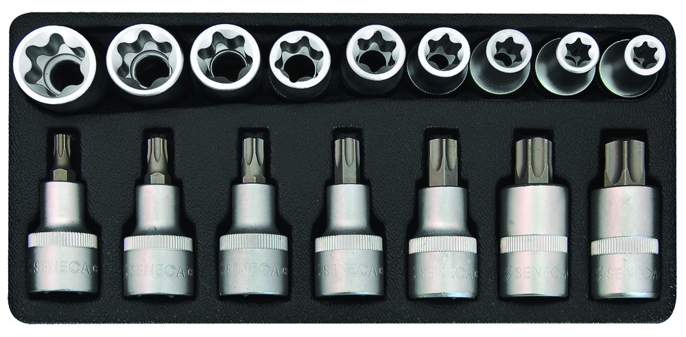 [221007] Bit Einsatz Steckschlüssel Satz E-Profil T-Profil 1/2" 16 Stück Profi