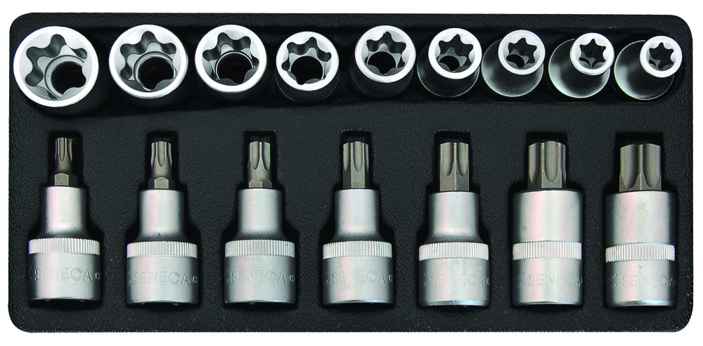 T-star bit socket set 1/2" 16 pieces professional