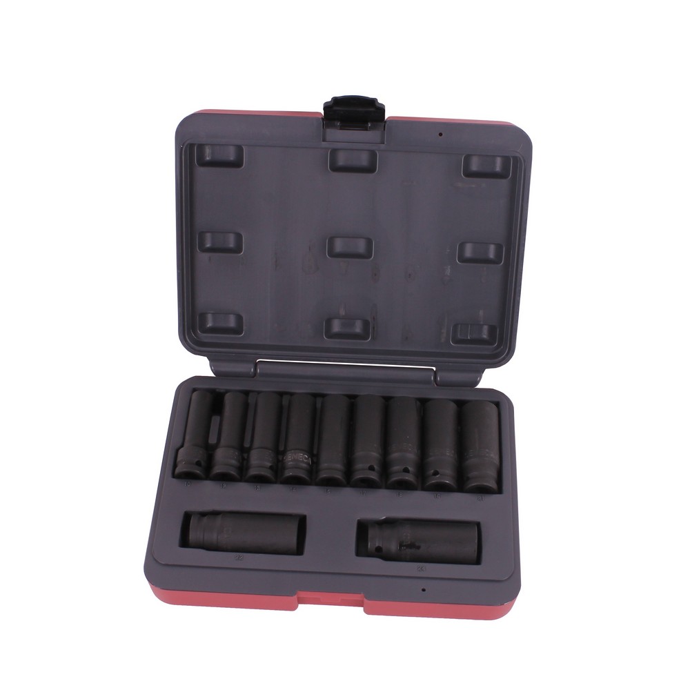 [250016A] Deep impact socket set 1/2" 11 pieces professional