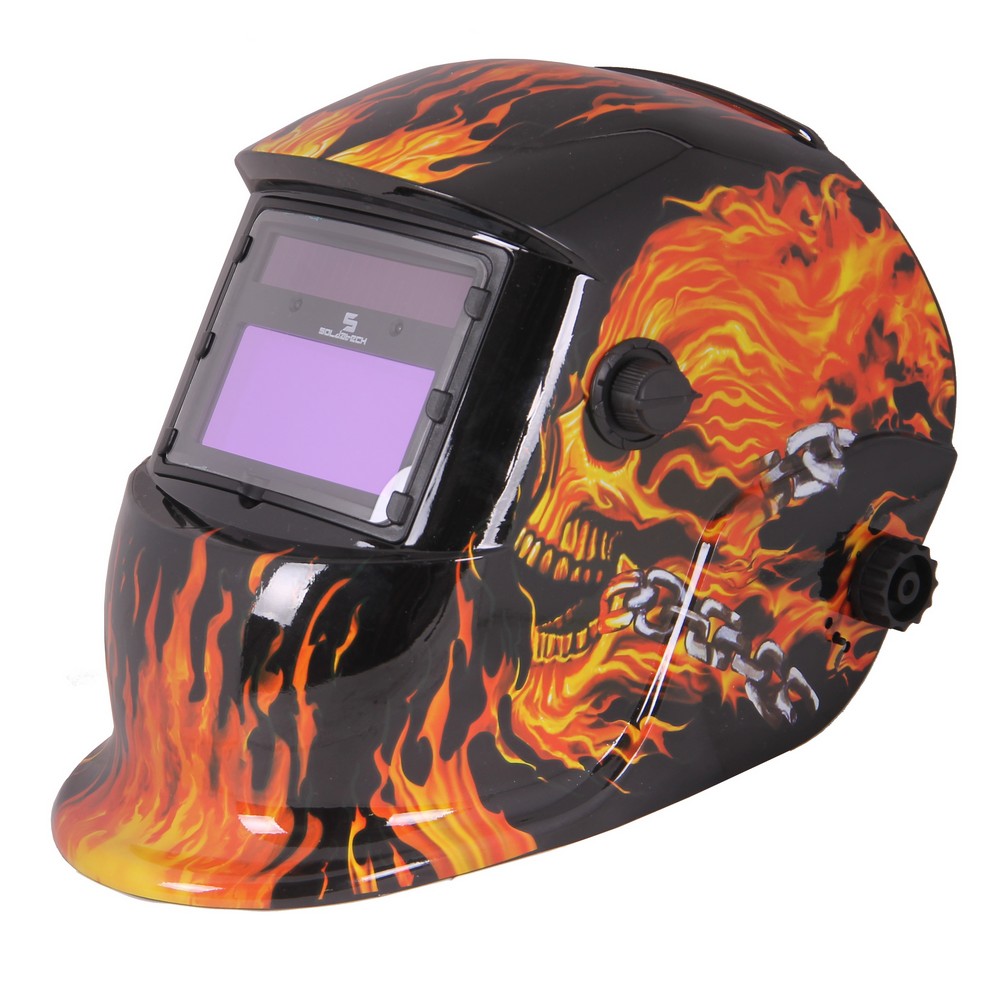 Welding helmet automatic fire
