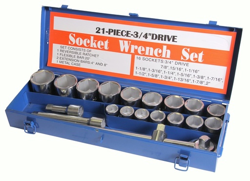 [SW21I] Socket wrench set 21 pieces sae