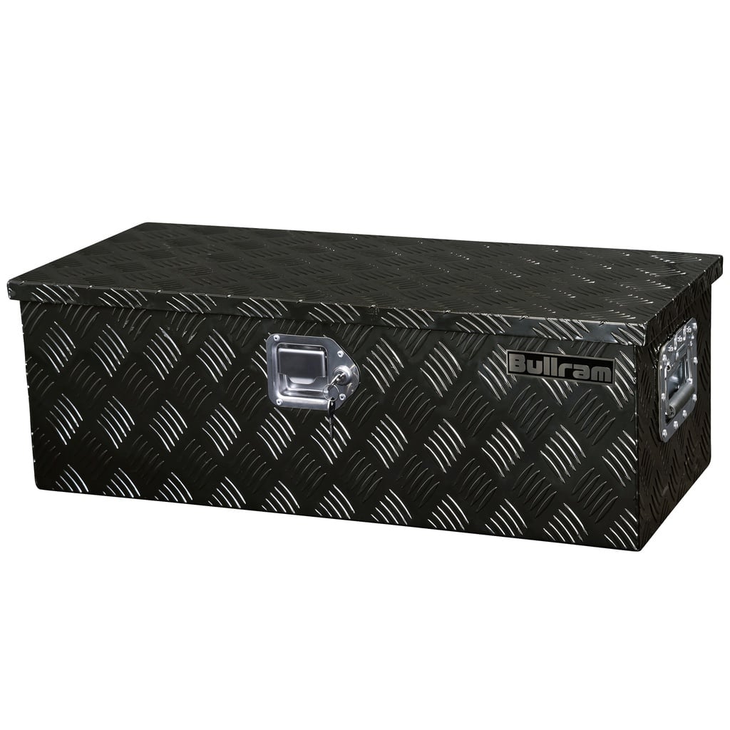 Bullram Coffre en aluminium noir tôle striée medium