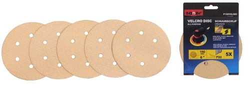 [P150VELH120] Sanding paper 6'' P120 velcro with holes 5pcs