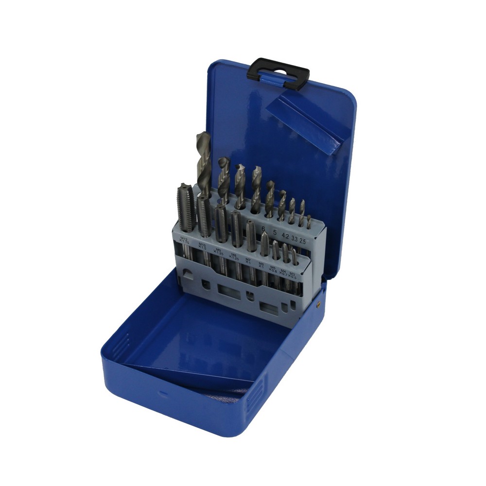 Tap and drill set 18 pieces metric