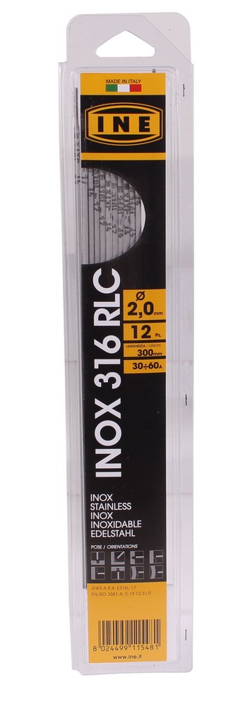 [INE31620B12] Laselektroden RVS 316RLC 2,0mm 300mm 12st