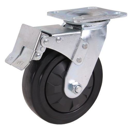 [W150PSDB] Swivel castor with brake 150 x 45mm PU