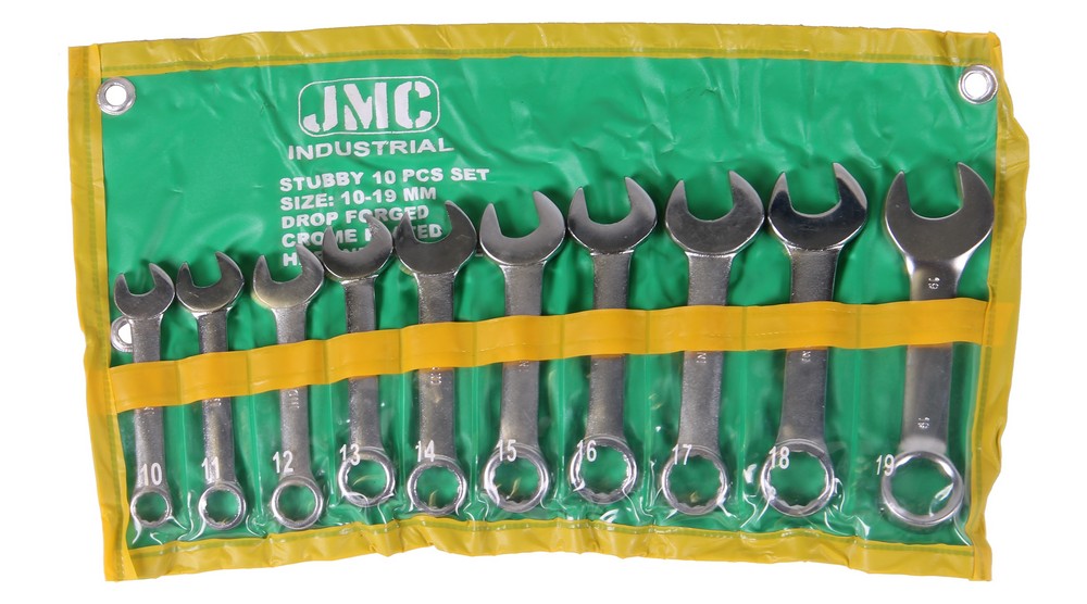 Combination wrench set stubby 10 pieces