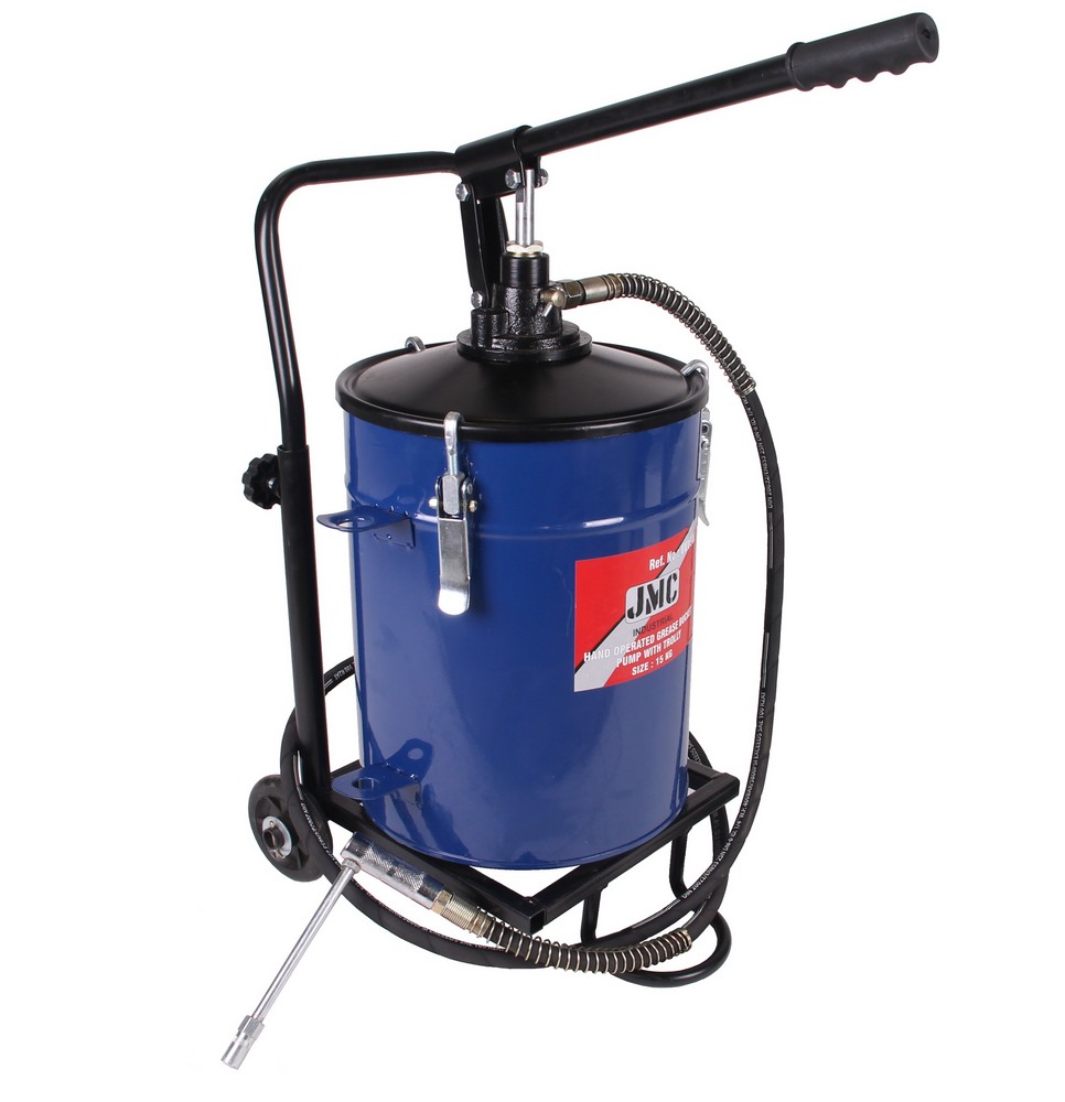 Bucket grease pump with trolley