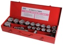 Socket wrench set 21 pieces sae