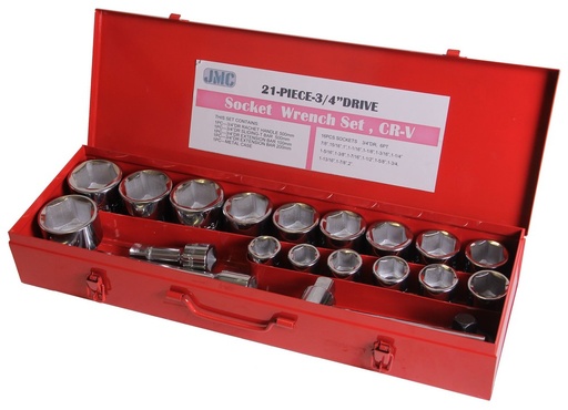 [SW21IN] Socket wrench set 21 pieces sae