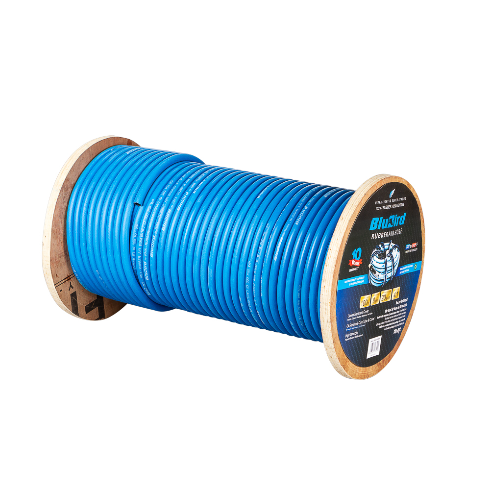 [BB08100MWF]  Blubird Luftschlauch Gummi 8mm x 100m auf rolle offenes Ende