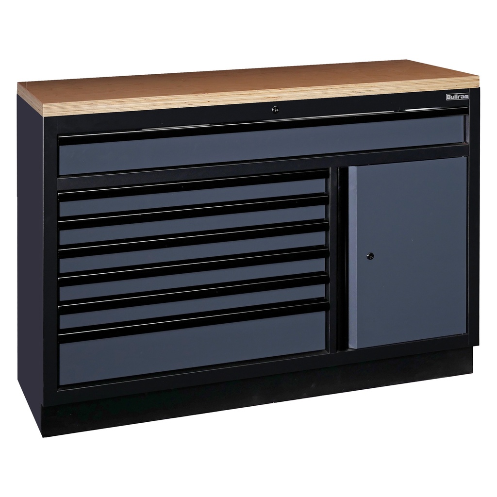 Base cabinet 7 drawers 1 door with wood worktop