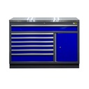 Bottom cabinet wide 7 drawers and 1 door with stainless steel worktop