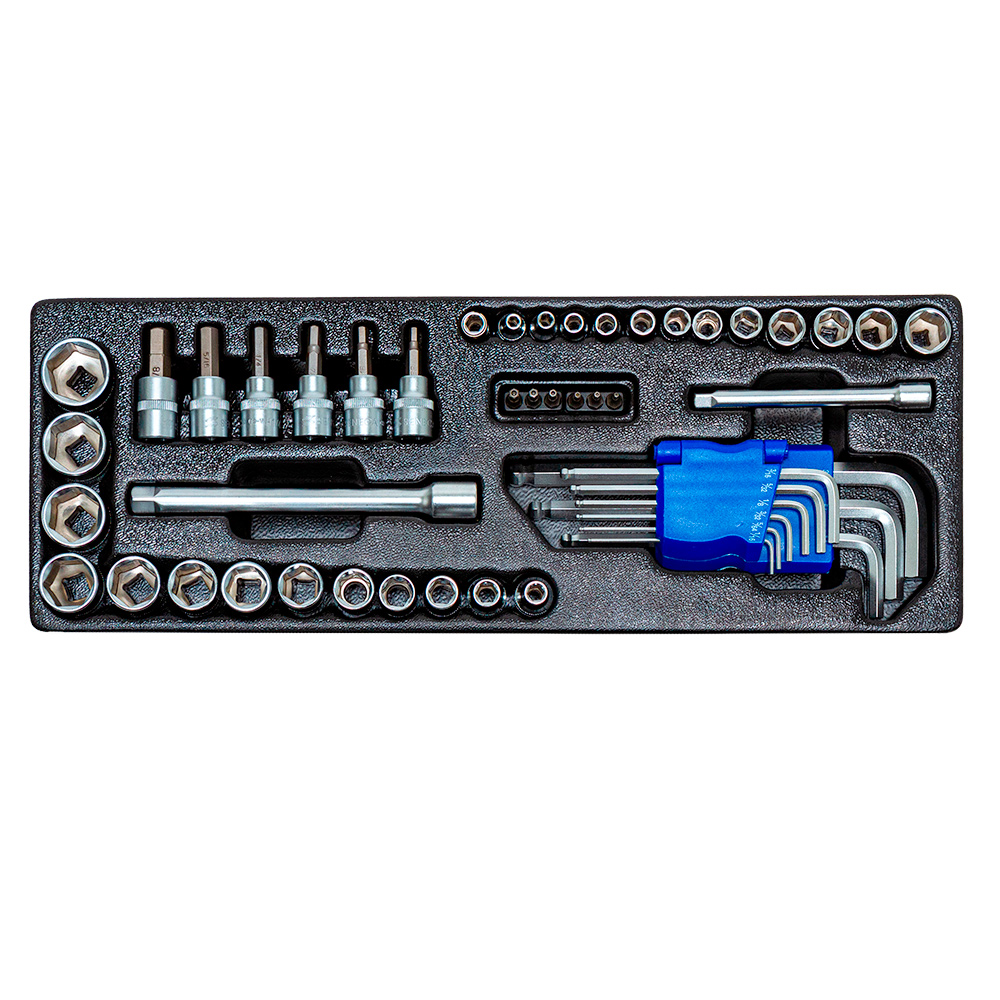 Socket set 1/4" - 3/8" SAE 49 pieces
