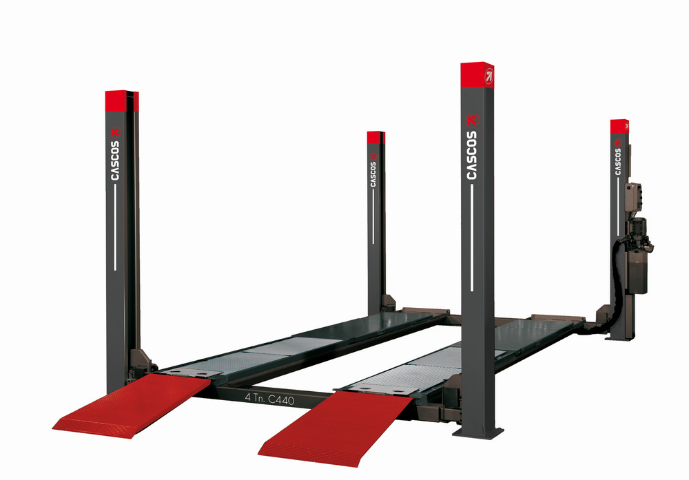 Vier Säulen Hebebühne 4000kg 4,8m Achsvermessungbühne 3m Antriebsbreite Cascos