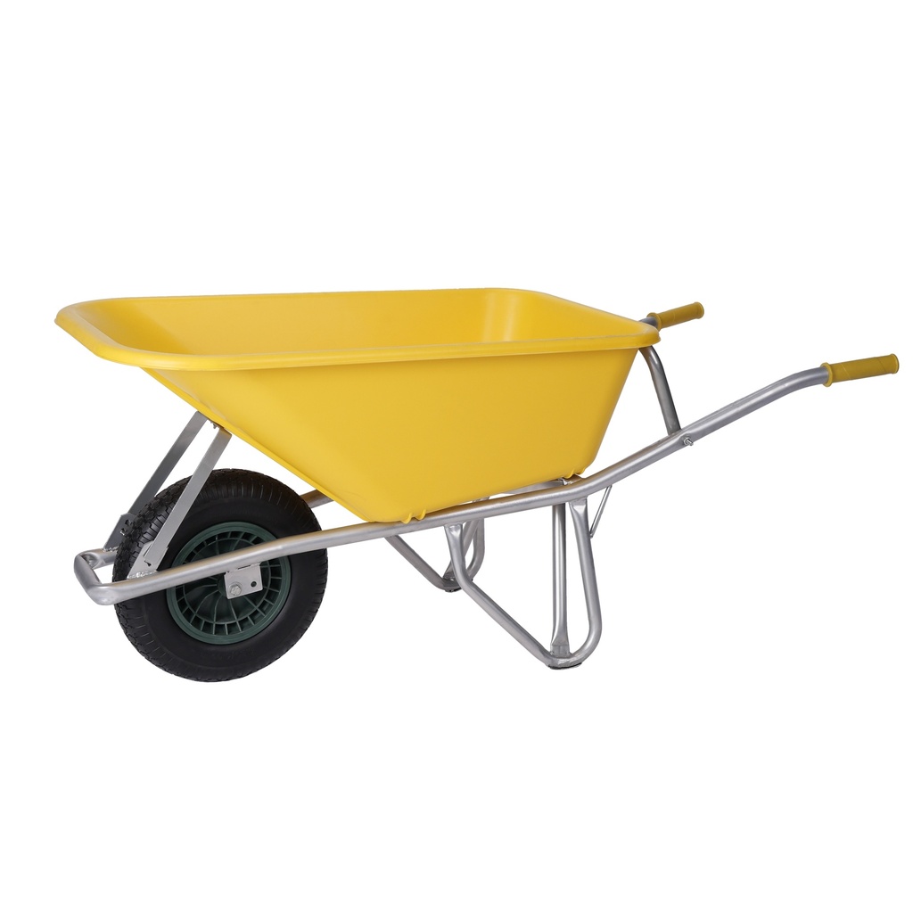 Plastic wheelbarrow with air wheel
