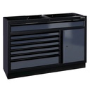 Meuble bas 7 tiroirs et 1 porte sans plan de travail STARX