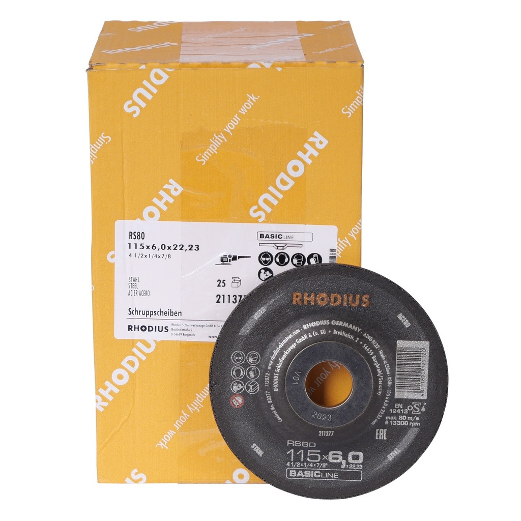 [211377] Schruppscheibe RS80 115 x 6,0 x 22,23mm 25 Stück