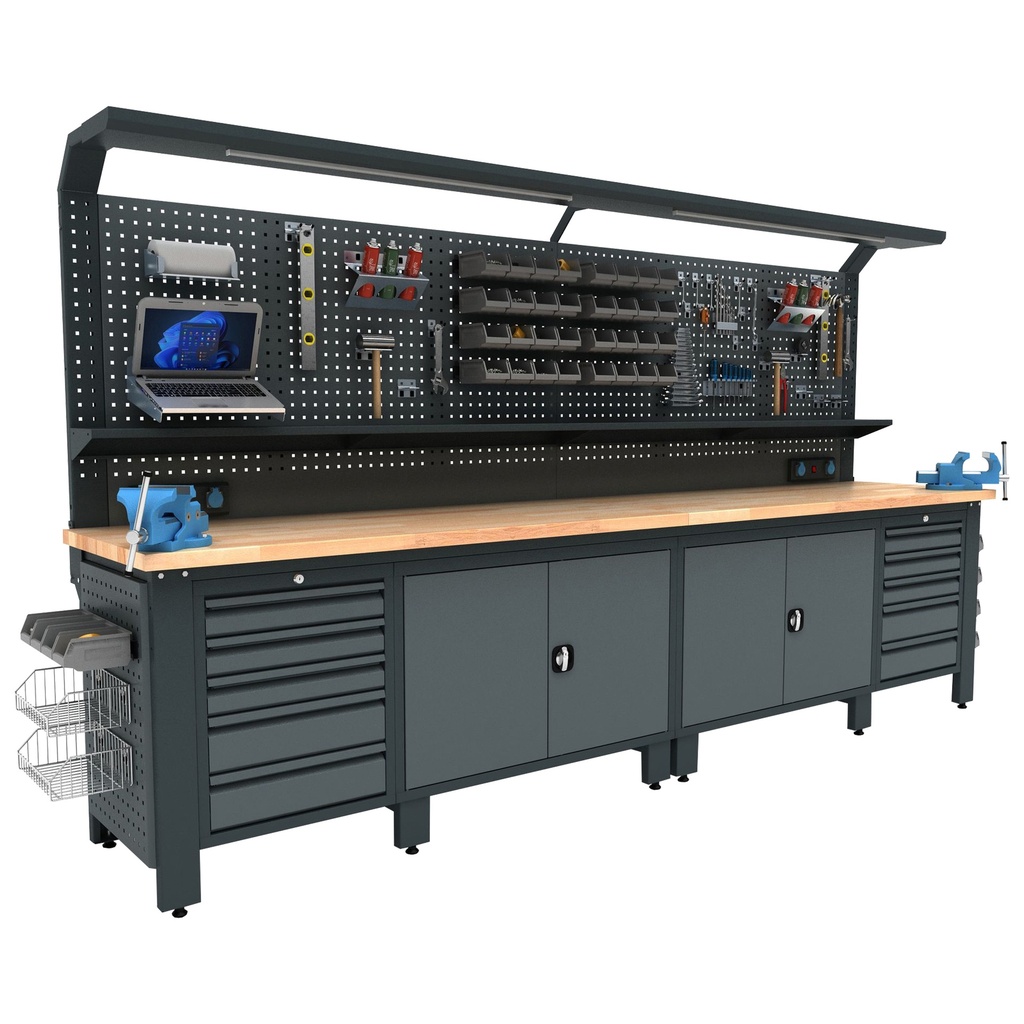 [WBG04] Bullram industriële werkbank (vaste kasten) EXPERT