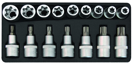 [221007] T-star bit socket set 1/2" 16 pieces professional
