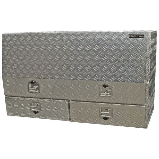 [JSB14SDD2] Bullram jobsite box checkerplate with door and 2 drawers